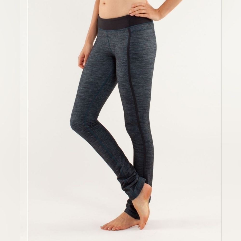 Lululemon Forme Gray and Black Pant Leggings Size 8 Women's